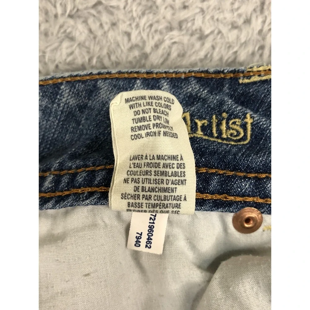 American Eagle Jeans Women's Size 6 (31x32) Artist Flare Leg Distressed Blue